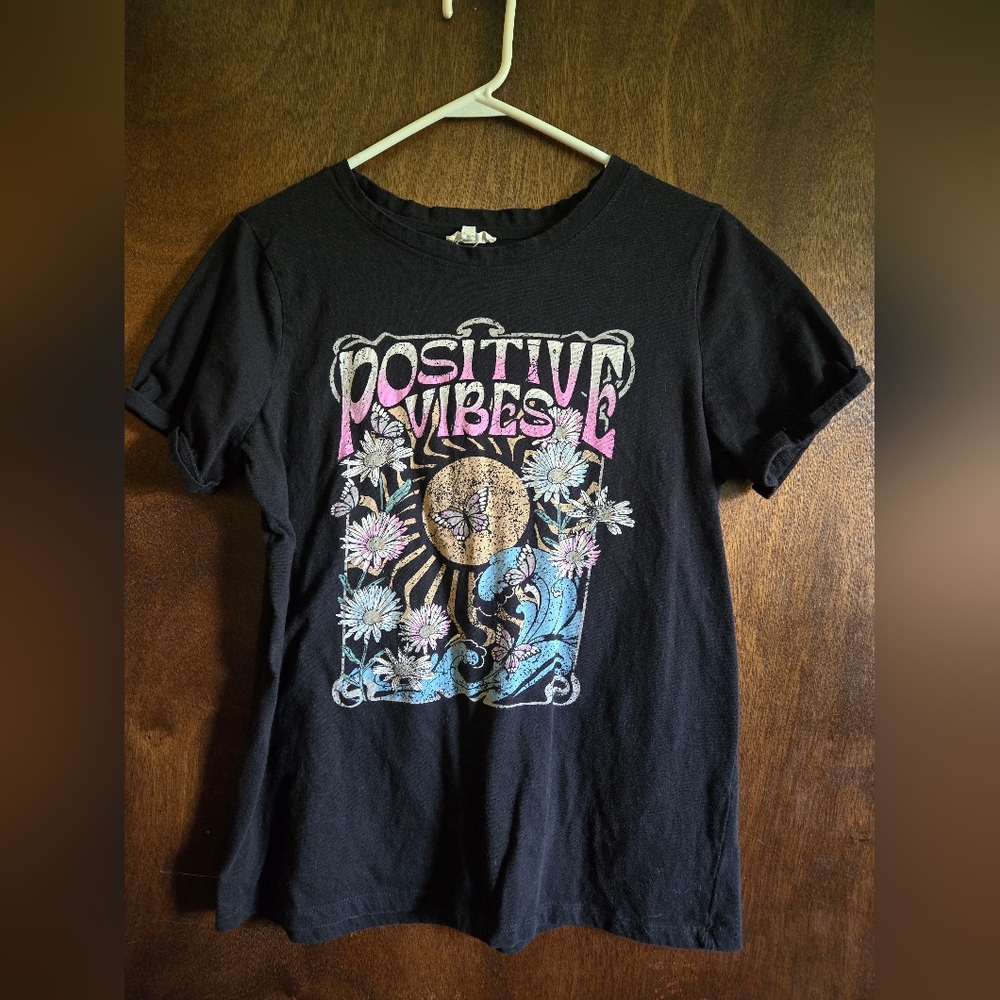 Desiree "Positive Vibes" Tee, PTP=18.5"